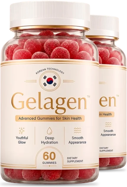A single bottle of Gelagen gummies